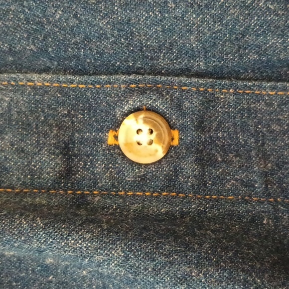 Lands End Button Down Denim Chambray Midi Skirt - Picture 5 of 6